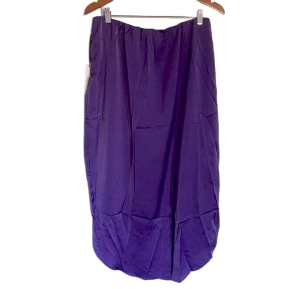 Lulumari Scallop Front Wrap Skirt Women’s Size L Purple - Picture 2 of 15
